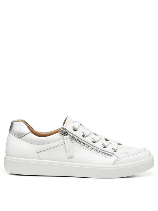 front image of hotter-chase-ii-wide-fit-trainers-white