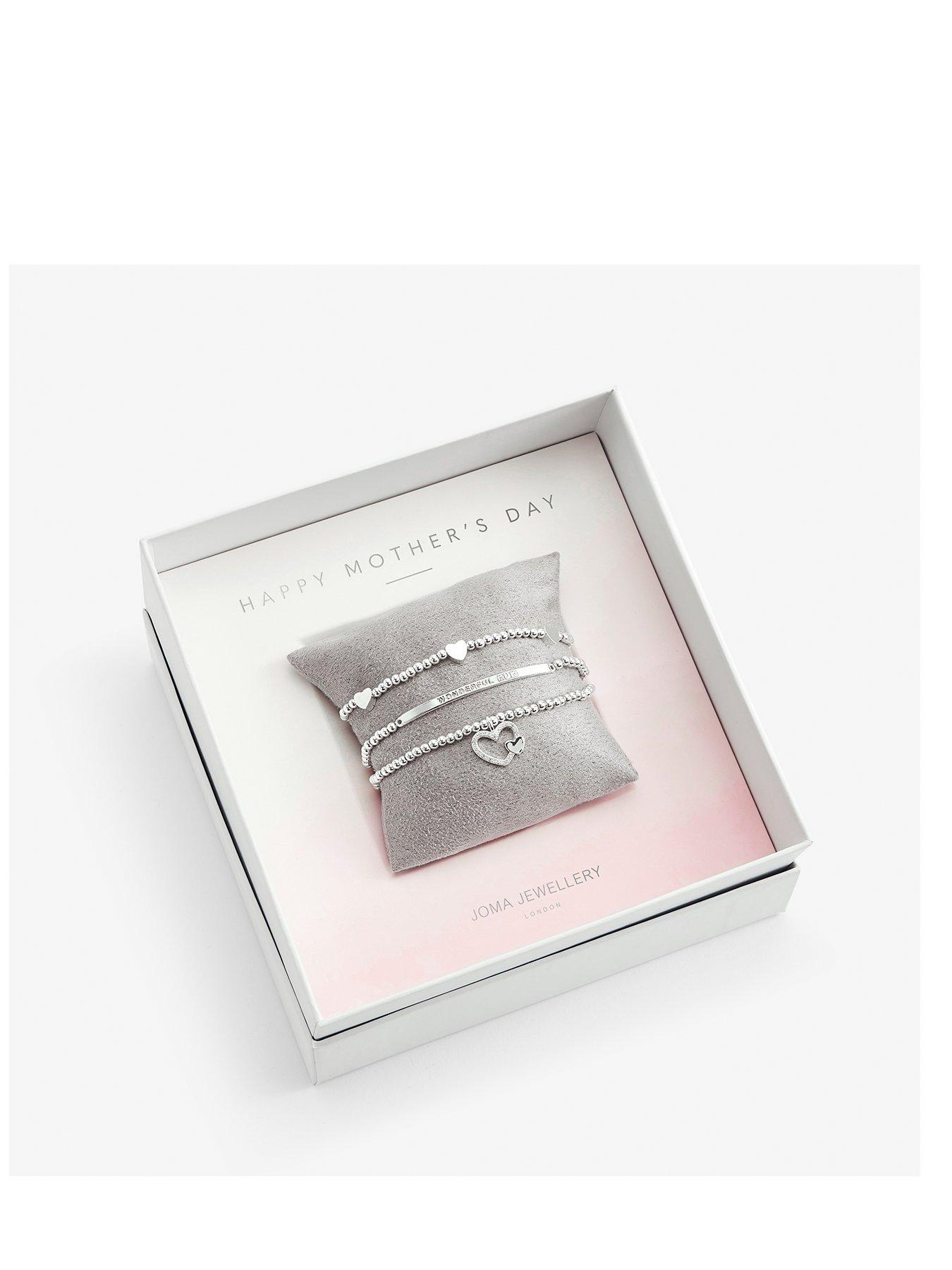  Occasion Gift Box Happy Mother'S Day Silver Set Of 3 Bracelets