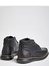  image of pod-garner-contrast-fabric-lace-up-boots-black