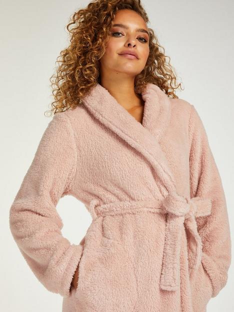 hunkemoller-robe-long-snuggle-fleece-pinknbsp