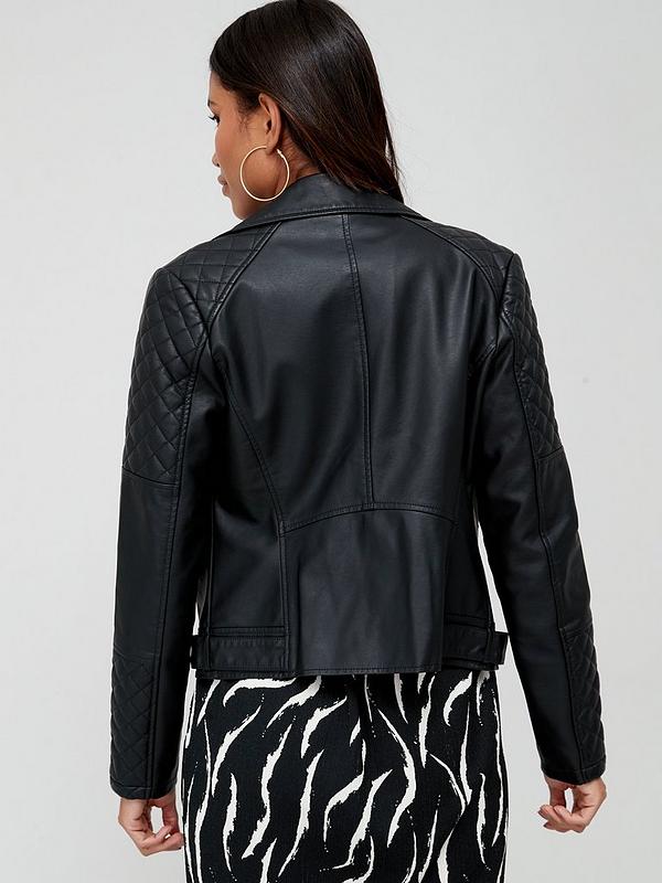 Everyday Faux Leather Biker Jacket - Black | Very.co.uk