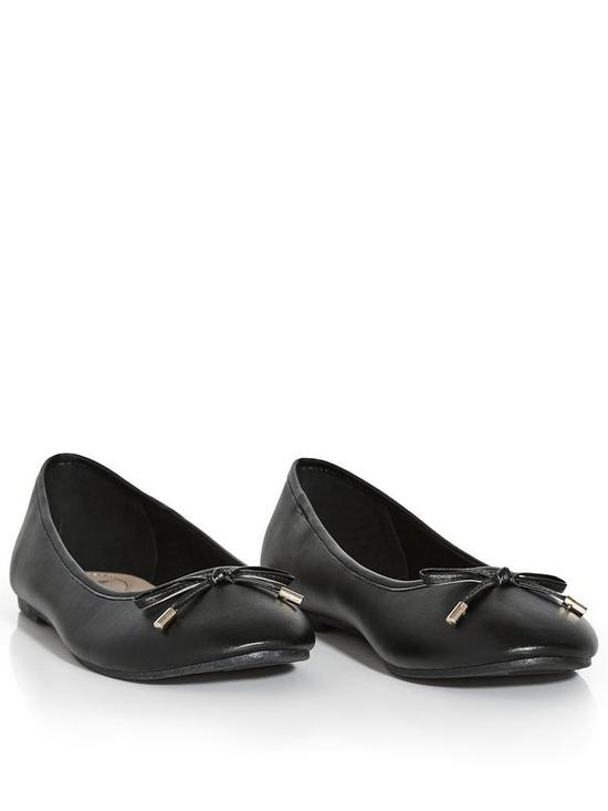 back image of evans-extra-wide-fit-darling-flat-shoe-black