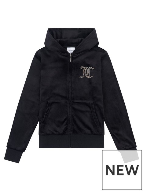 juicy-couture-girls-diamante-velour-zip-thru-hoodie-black