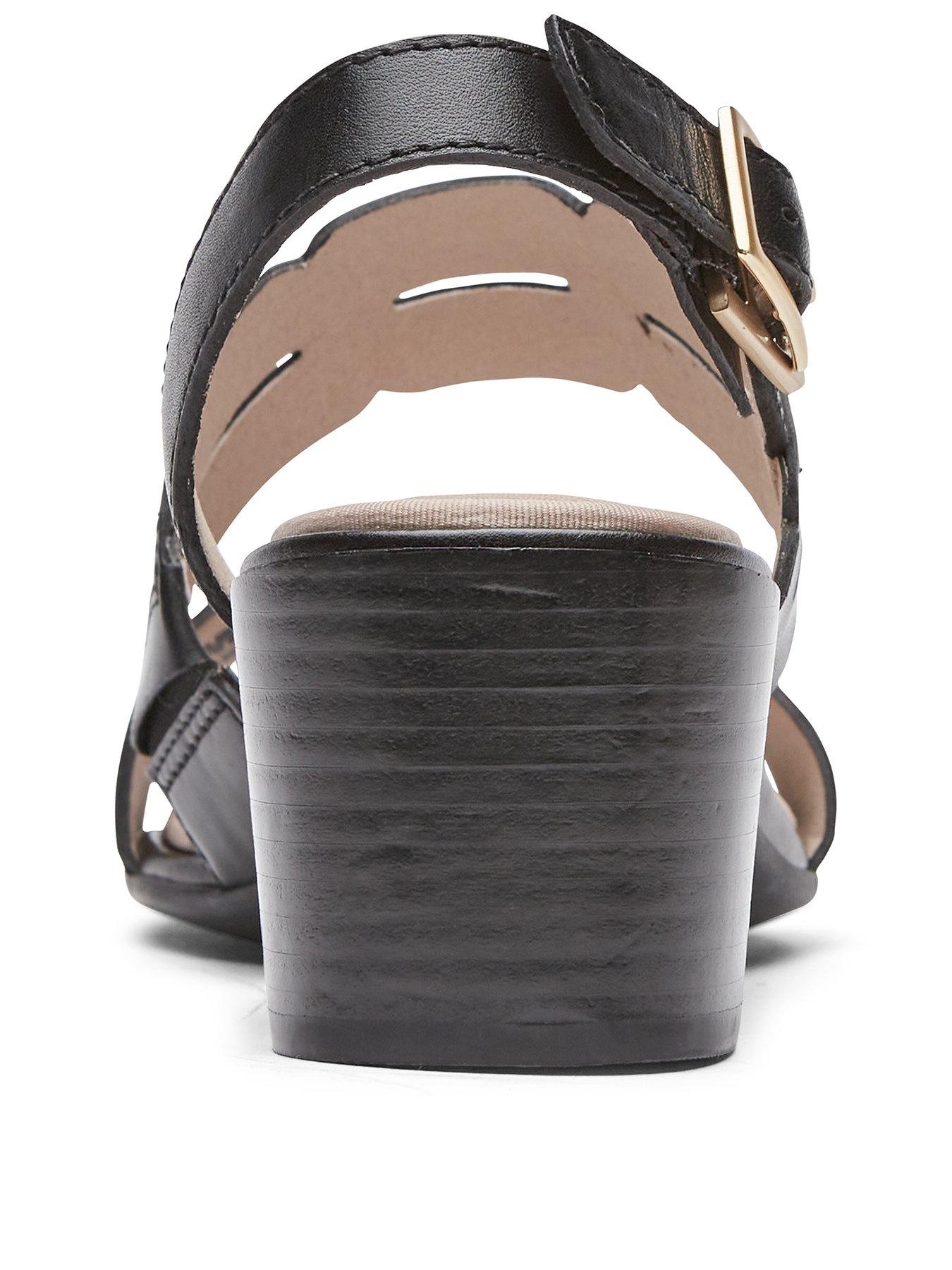 Rockport Total Motion Alaina Heeled Sandals - Black | very.co.uk