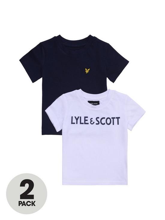 front image of lyle-scott-toddler-boys-2-pack-short-sleeve-t-shirts-white
