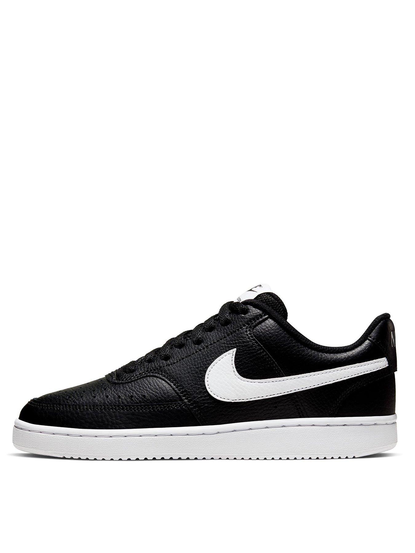 nike black and white court vision low trainers