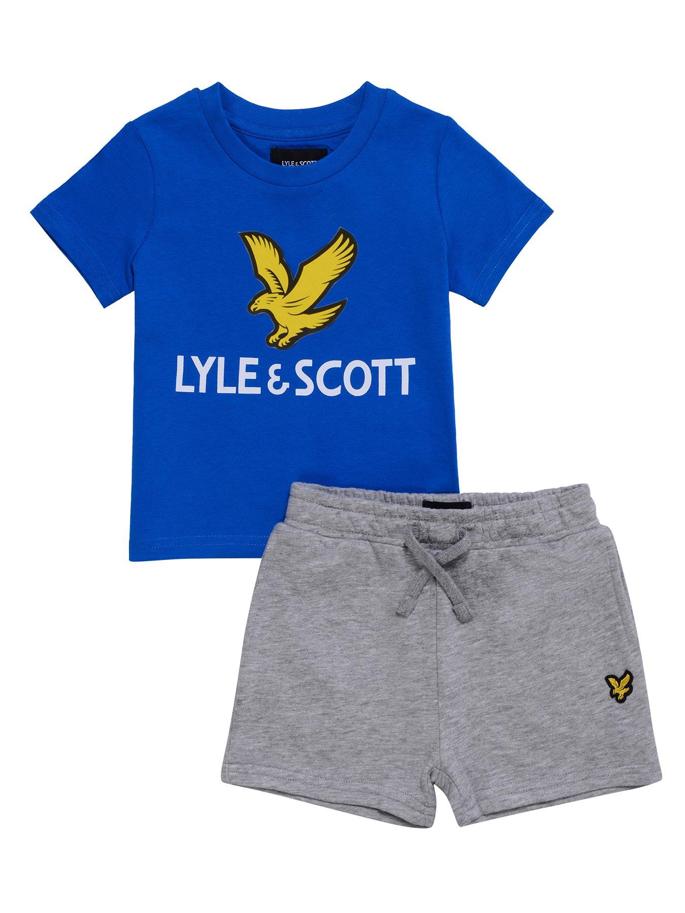 Lyle & Scott Toddler Boys Eagle Logo T-shirt & Short Set - Imperial Blue, Imperial Blue, Size 6 Months|6 MONTHS