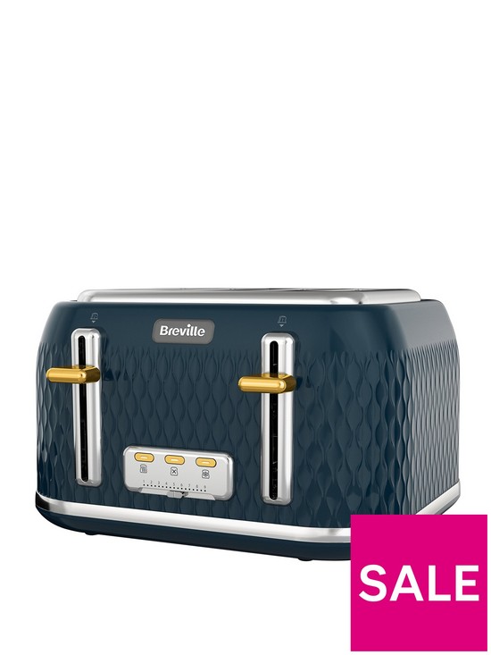 front image of breville-curve-colletion-toaster-navy