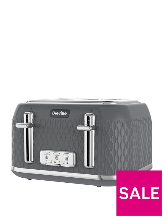 front image of breville-curve-colletion-toaster-grey