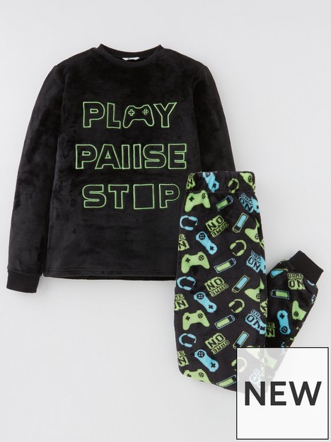v-by-very-boys-gaming-fleece-pyjamas-blackmulti
