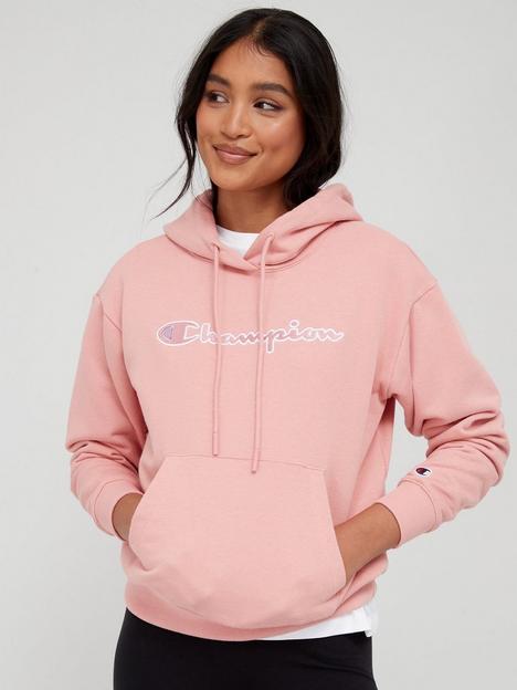 champion-logo-hooded-sweatshirt-pink