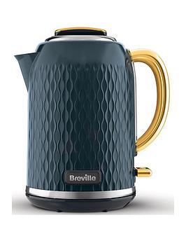 Product photograph of Breville Curve 1 7l Jug Kettle - Navy Amp Gold from very.co.uk