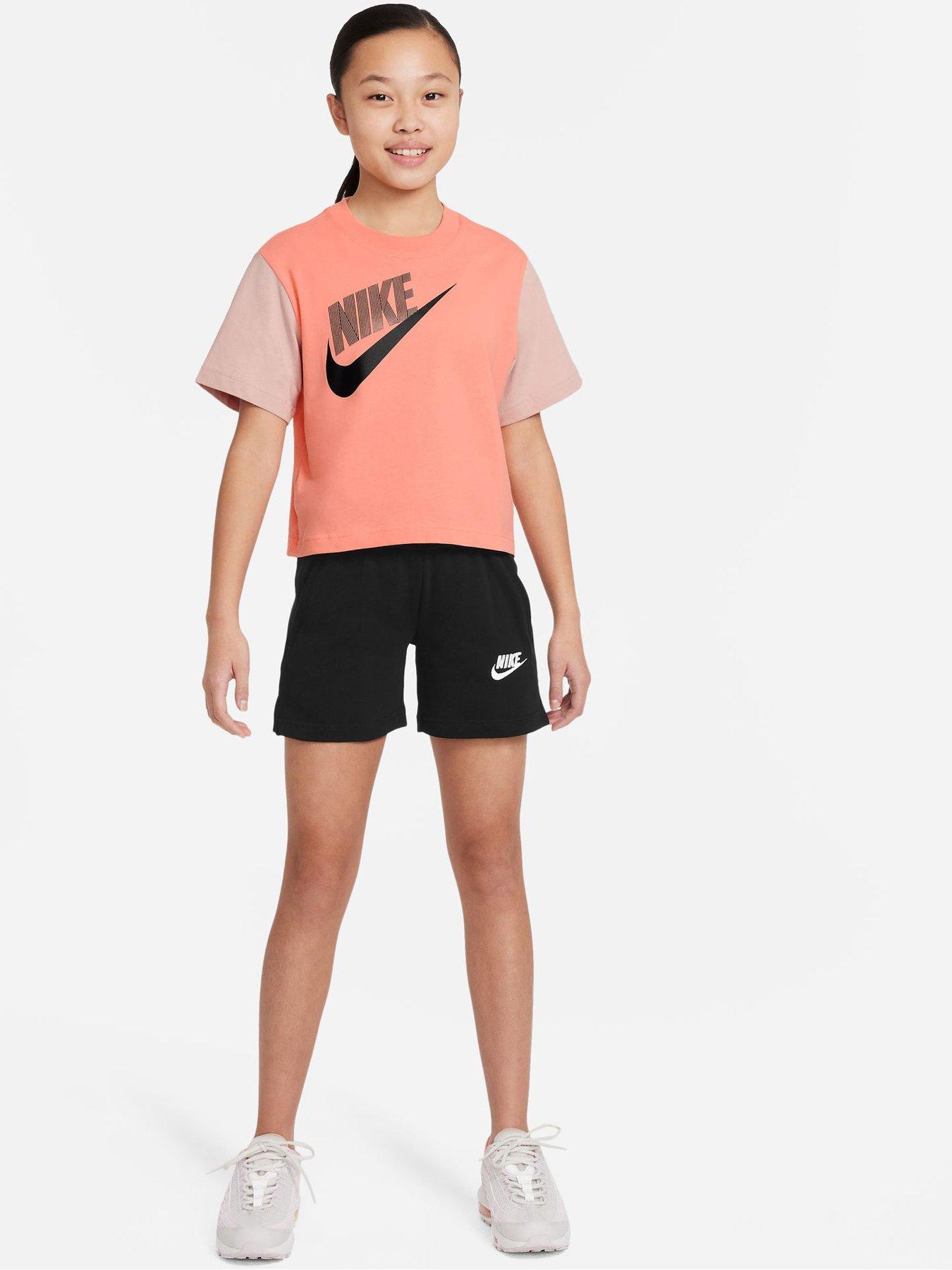 Nike Older Girls Nsw Tee Essntl Boxy Tee Dnc - Pink | very.co.uk