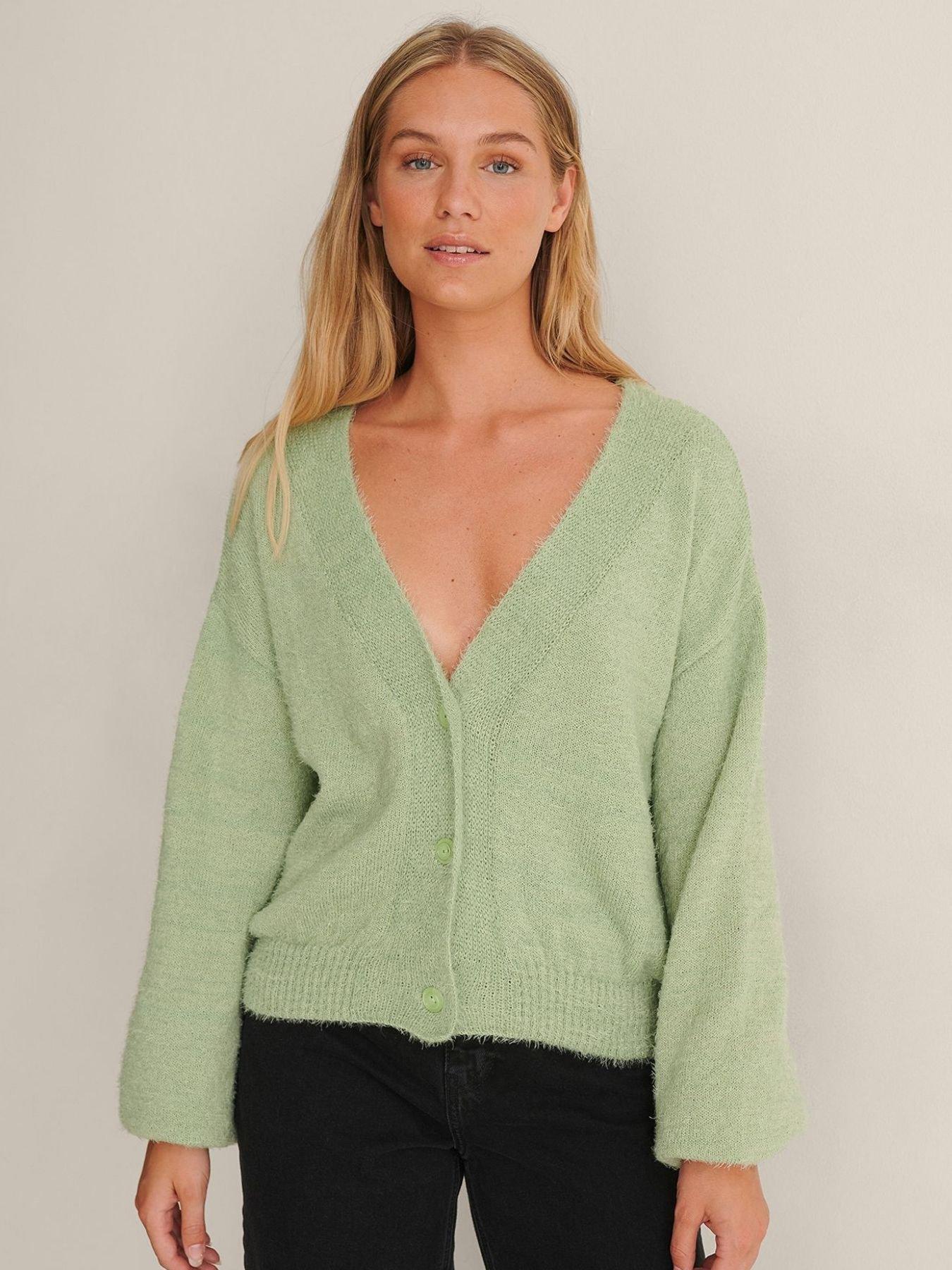  Oversized Knitted Cardigan - Green