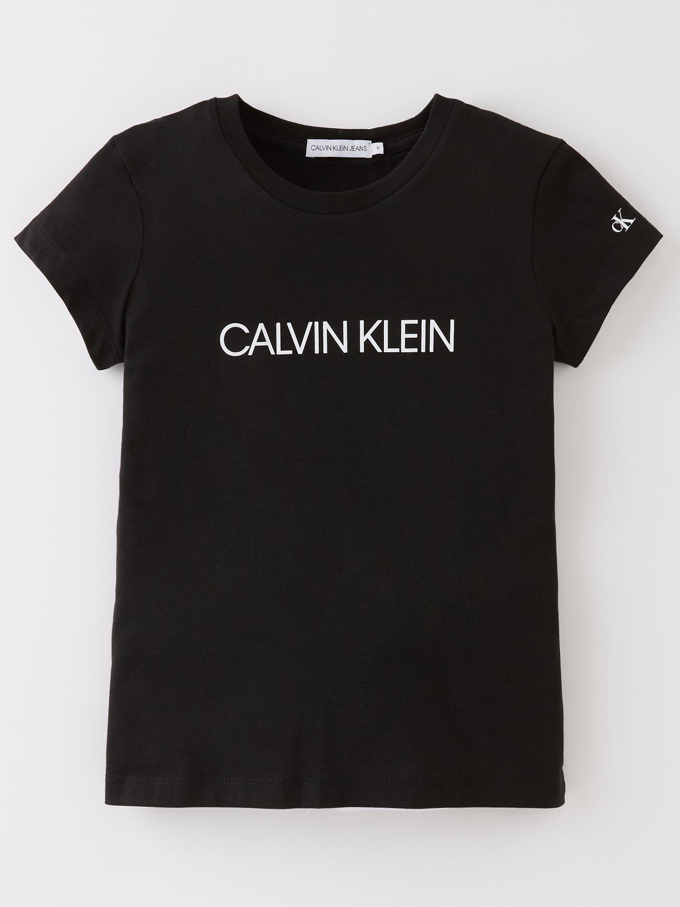 Calvin Klein Jeans institutional logo slim fit t-shirt in dark green