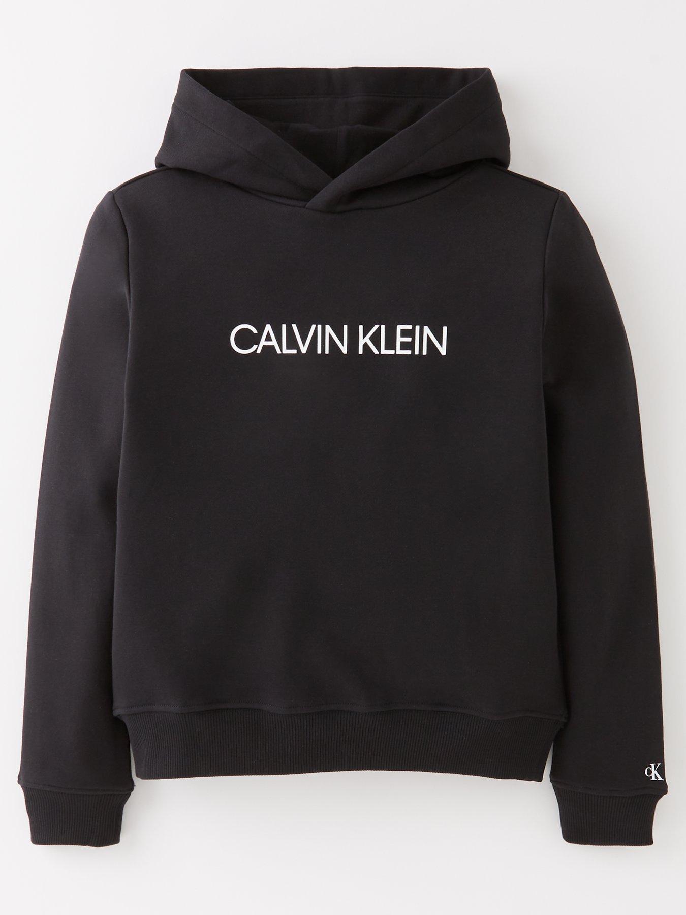 Calvin klein jeans institutional logo hot sale black hoodie