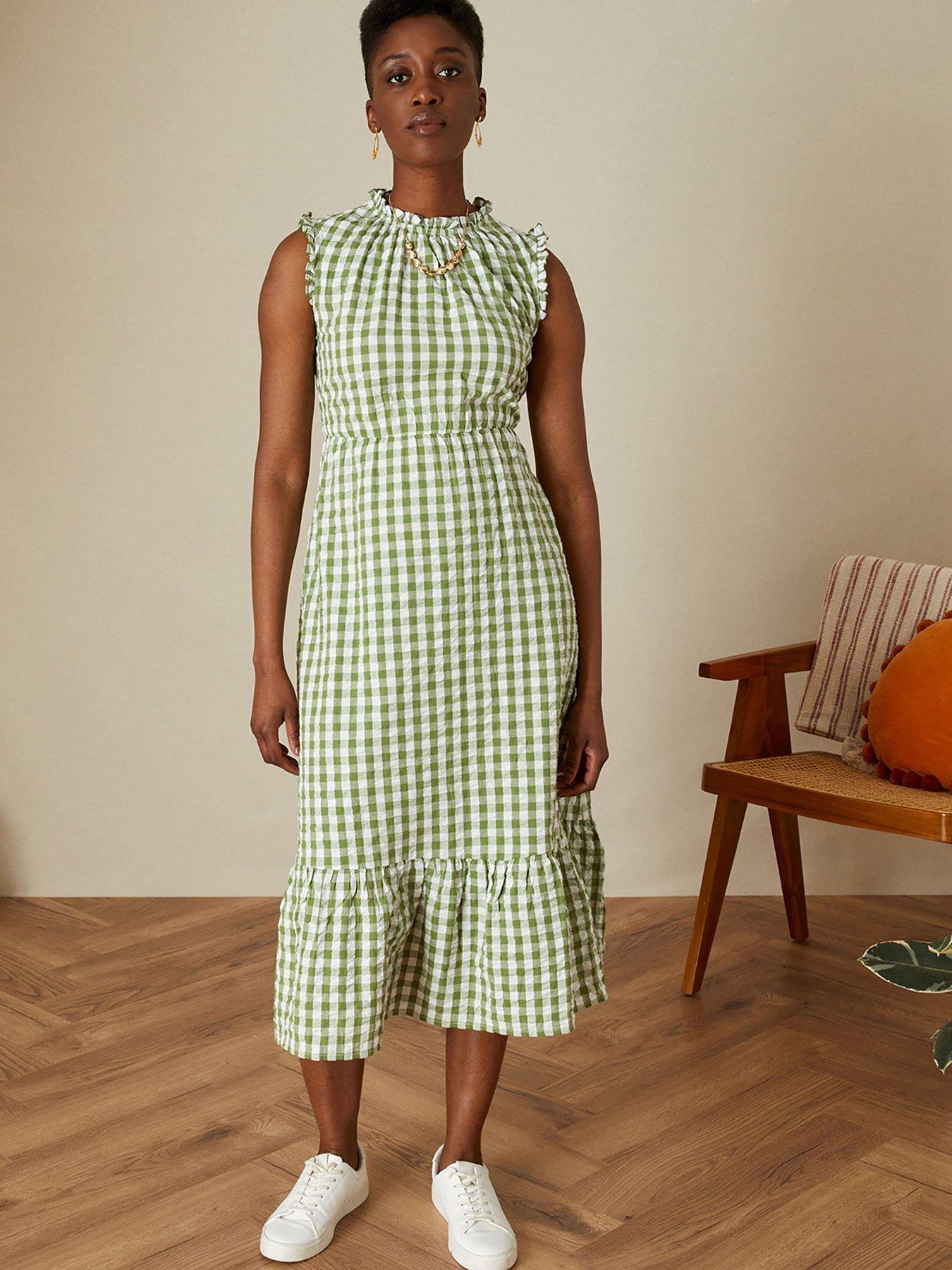 Gingham dress clearance womens uk