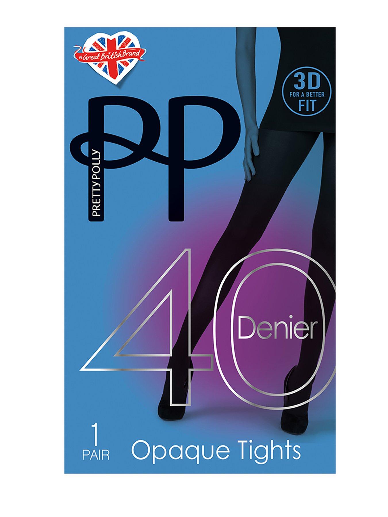 2 Pack 40 Denier Opaque Tights - Black