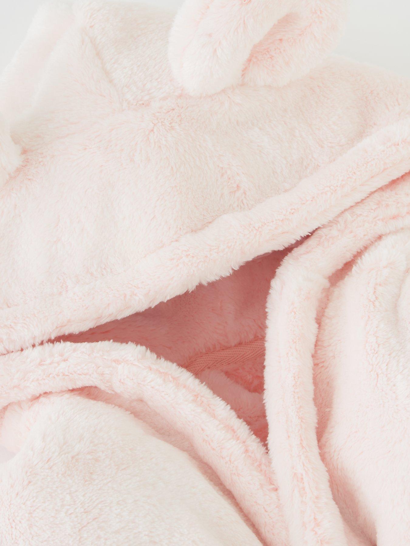 Image 3 of 3 of The Very Collection Baby Girls Lux Fleece Robe with Ears - Pink