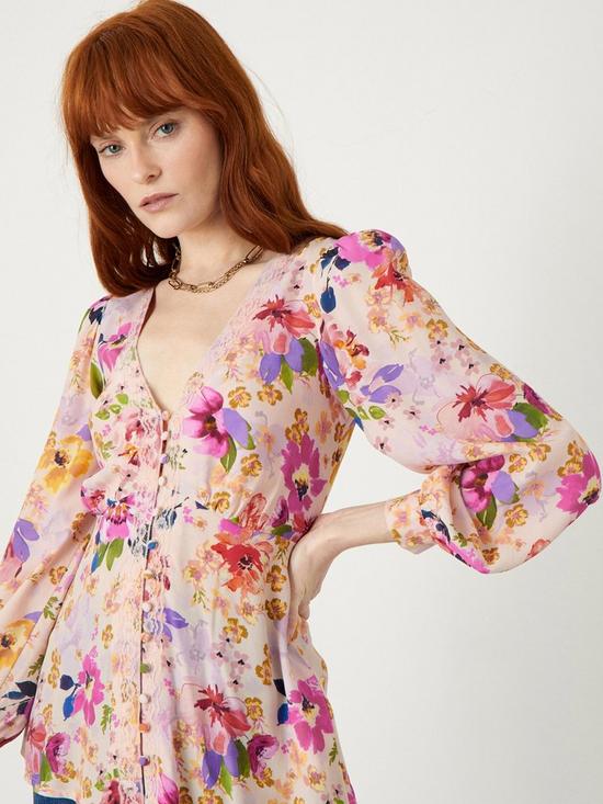 front image of monsoon-florella-sustainable-floral-print-blouse