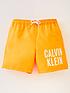  image of calvin-klein-boys-logo-swim-shorts-orange