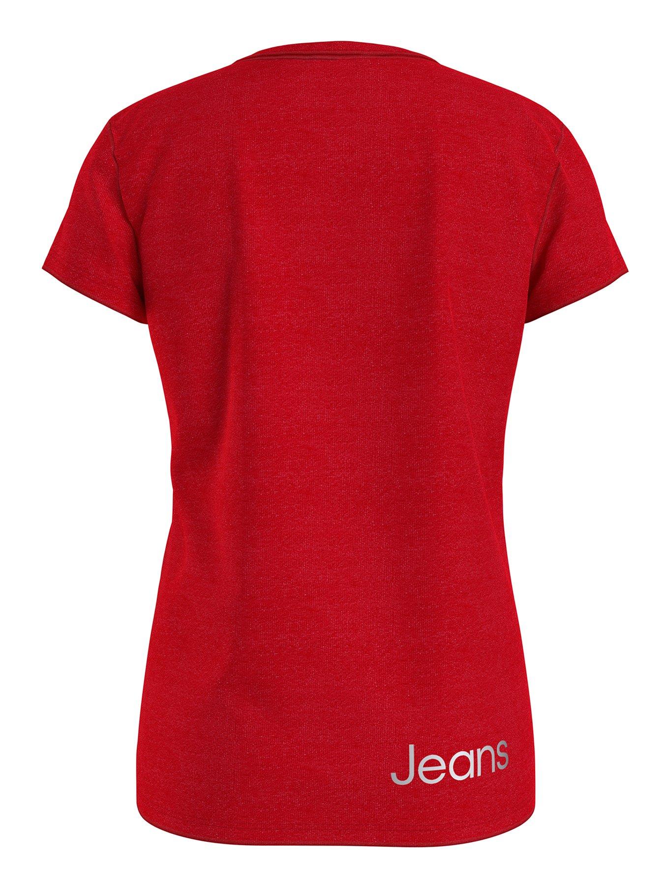 Girls Clothes Girls Institute Silver Logo Slim T-shirt - Red