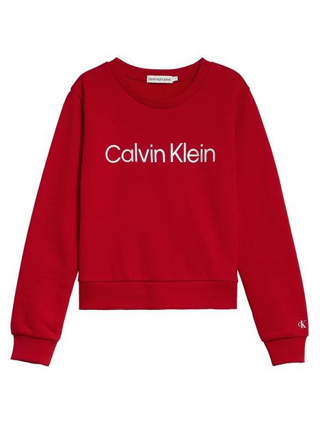 calvin-klein-jeans-girls-institute-silver-logo-sweatshirt-red