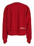  image of calvin-klein-jeans-girls-institute-silver-logo-sweatshirt-red