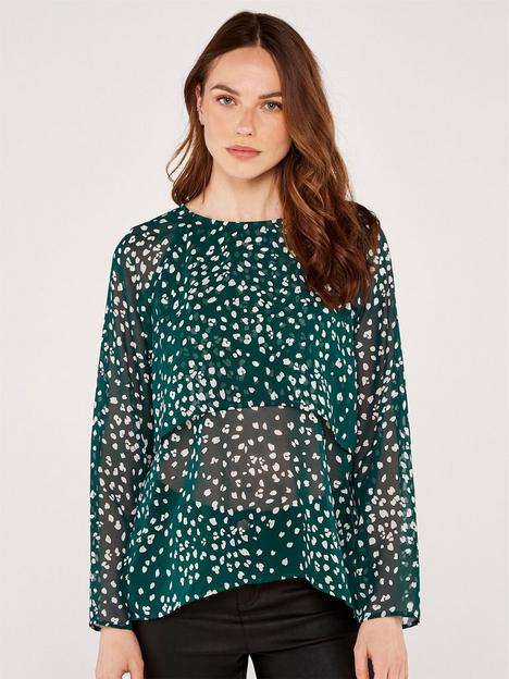 apricot-graphic-abstract-animal-printnbsp2-layer-top-green