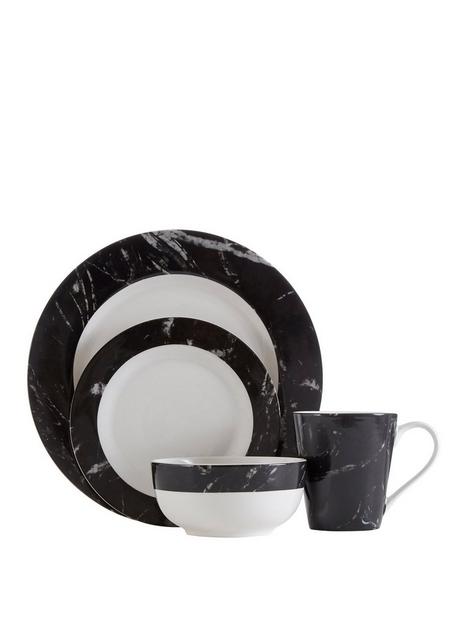 premier-housewares-16-piece-black-amp-white-marble-dinner-set