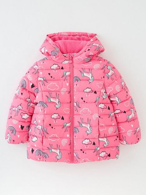 everyday-girlsnbspfully-fleece-lined-padded-shower-resistantnbspcoat-pink