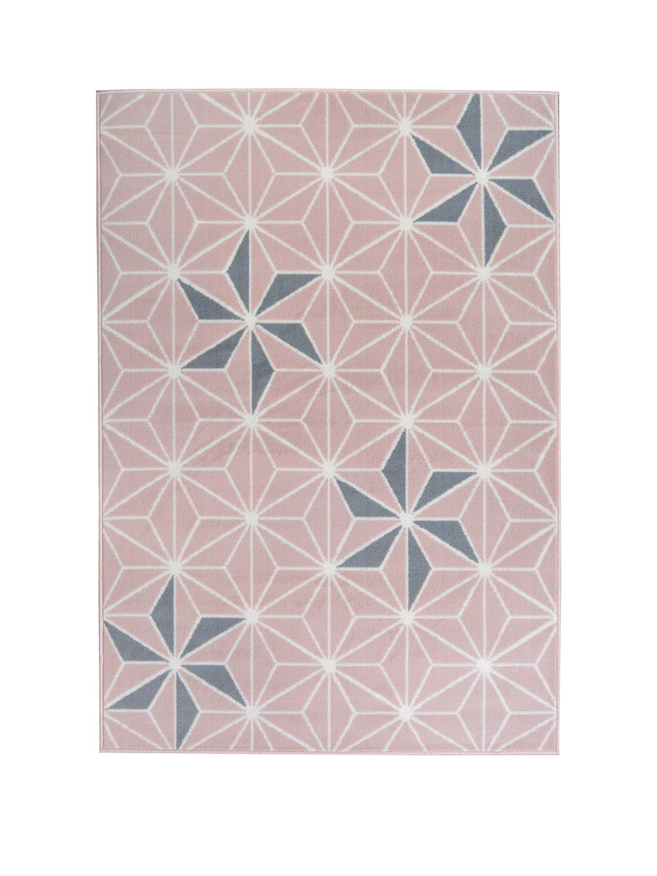 Product photograph of Maestro Pink And Grey Star Rug from very.co.uk