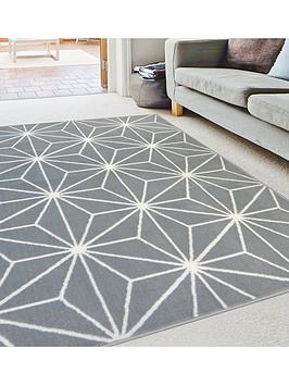 Product photograph of Very Home Maestro Grey Star Rug from very.co.uk