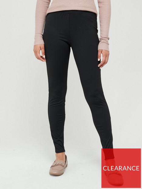 pieces-petite-high-waist-zip-leggings-black