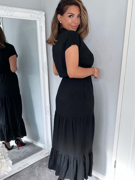 stillFront image of ax-paris-black-wrap-top-midi-dress
