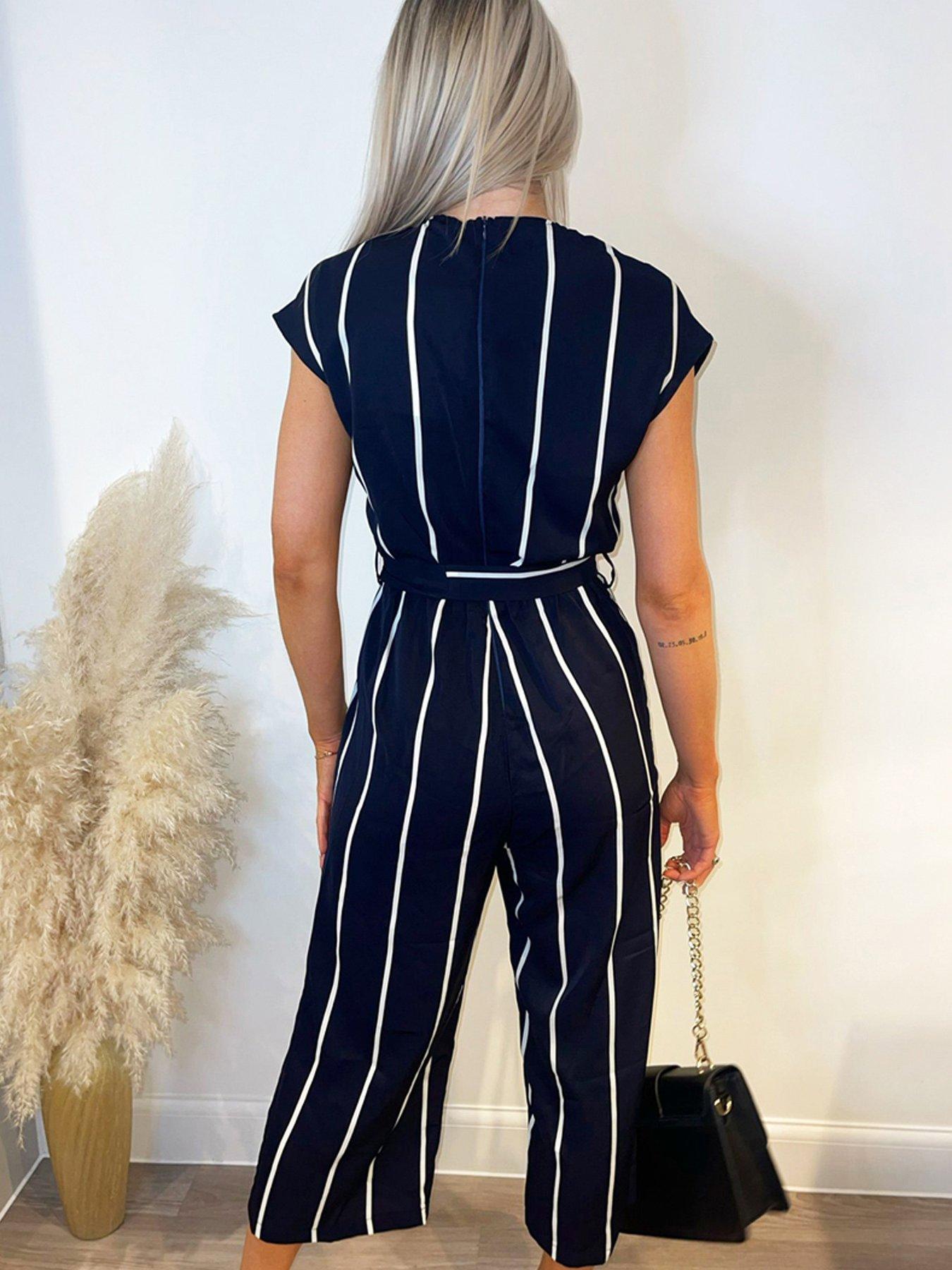 Ax paris striped hot sale jumpsuit