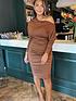  image of ax-paris-off-shoulder-ruched-bodycon-dress