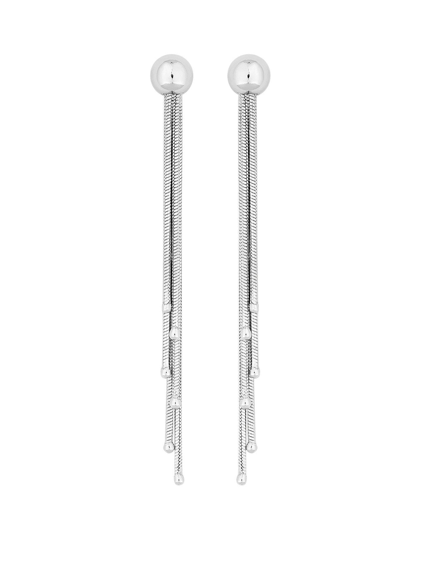 Image 1 of 1 of Simply Silver Simply Silver Sterling Silver 925 Tassel Drop Earrings