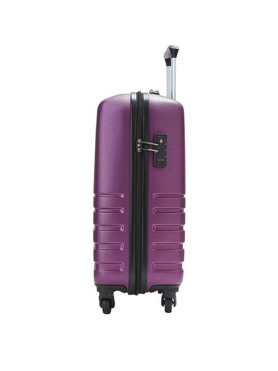 stillFront image of rock-luggage-byron-4-wheel-hardsell-cabin-suitcase-purple