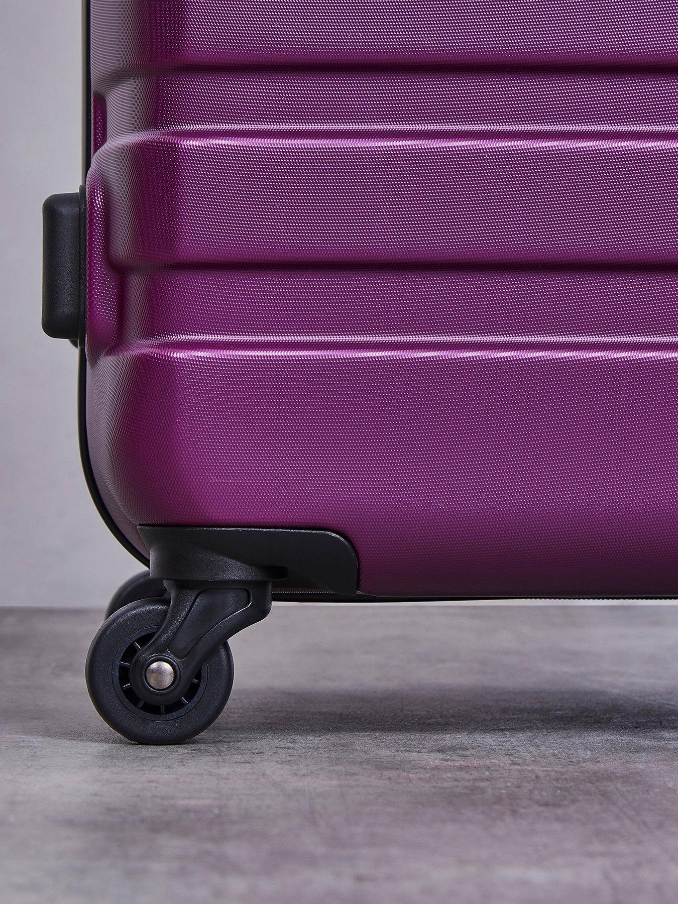 large purple luggage