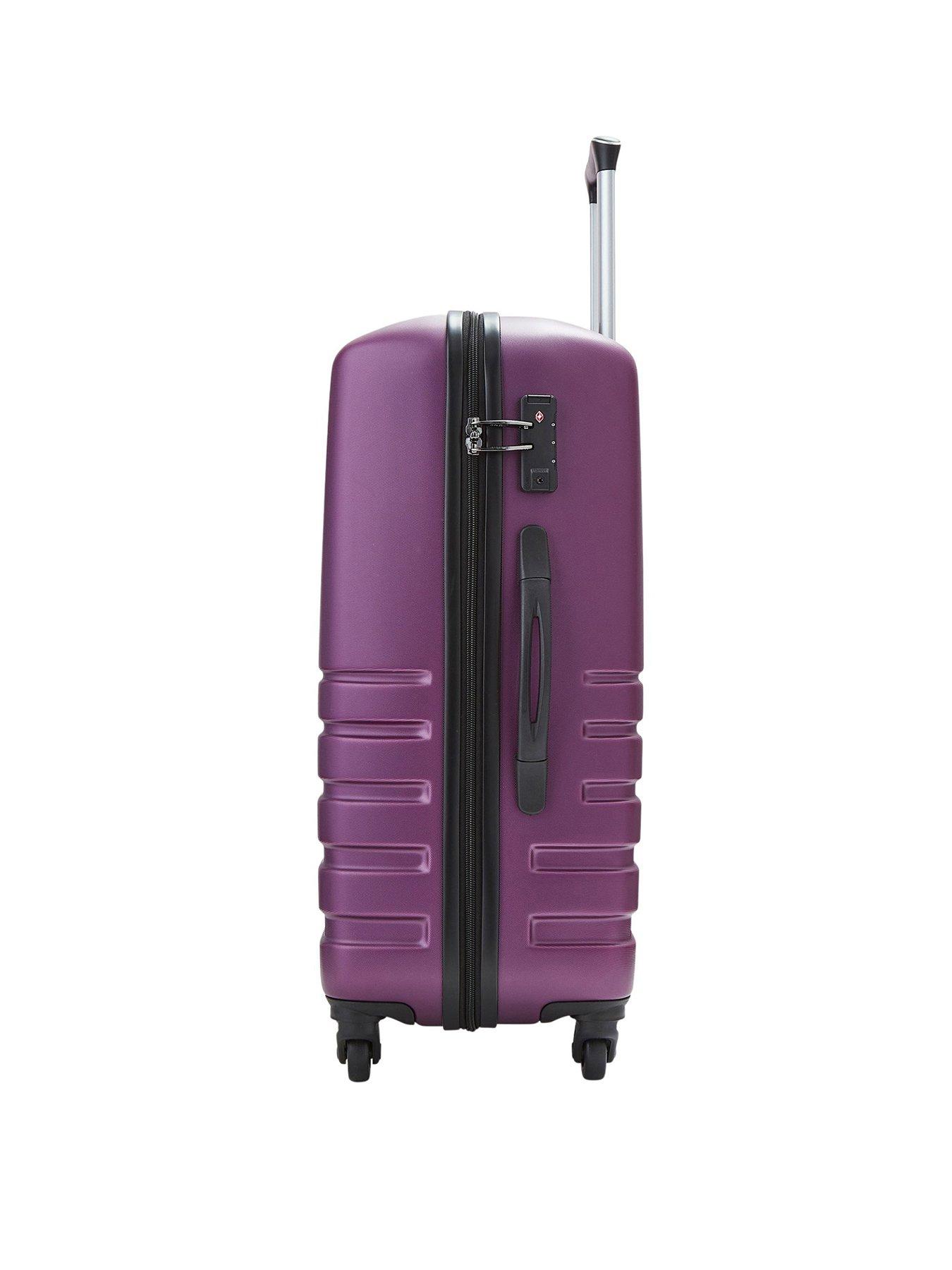 Image 2 of 5 of Rock Luggage Byron 3 Piece Set Hardshell 4 Wheel Spinner -Purple