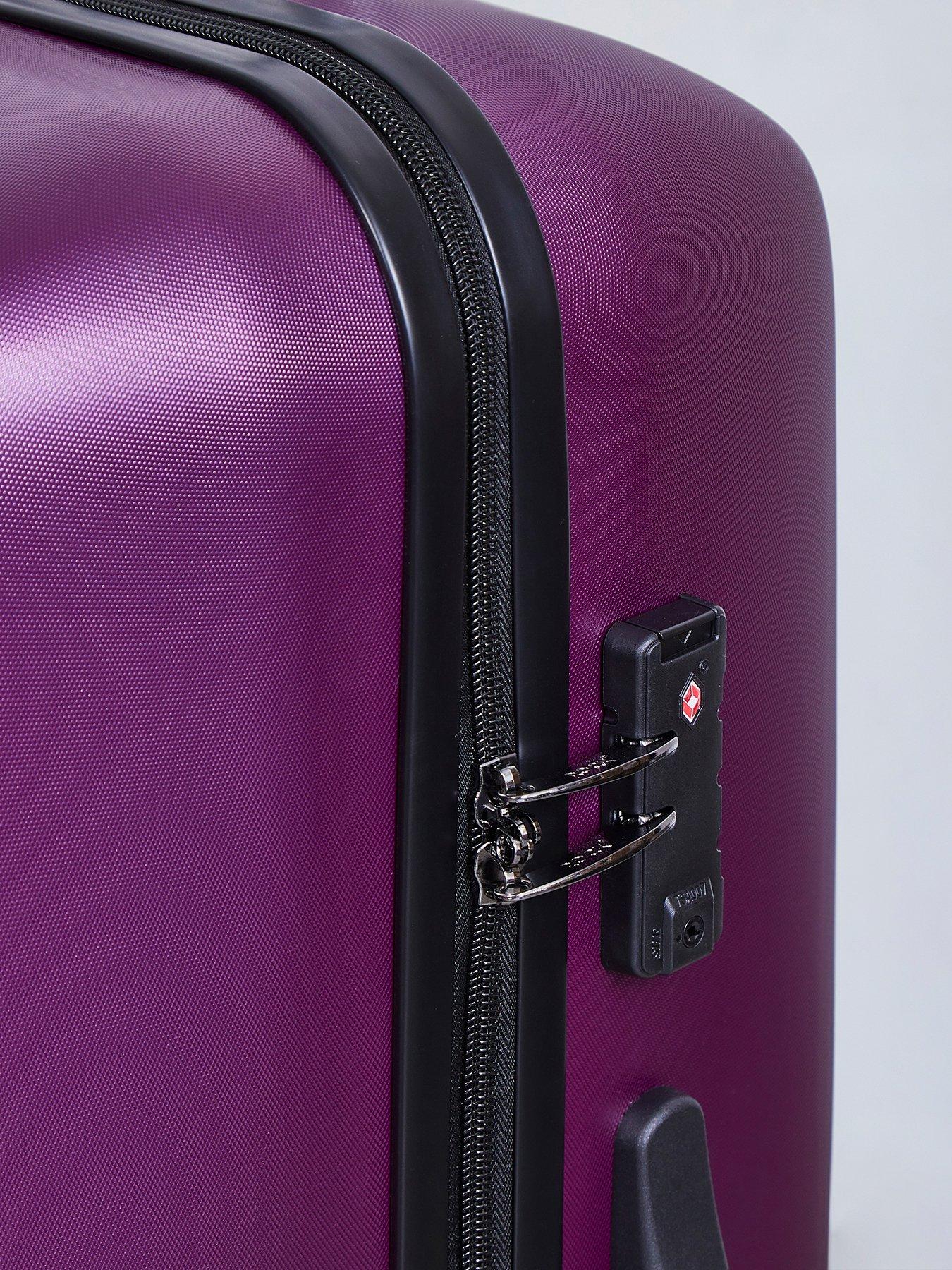 Image 4 of 5 of Rock Luggage Byron 3 Piece Set Hardshell 4 Wheel Spinner -Purple