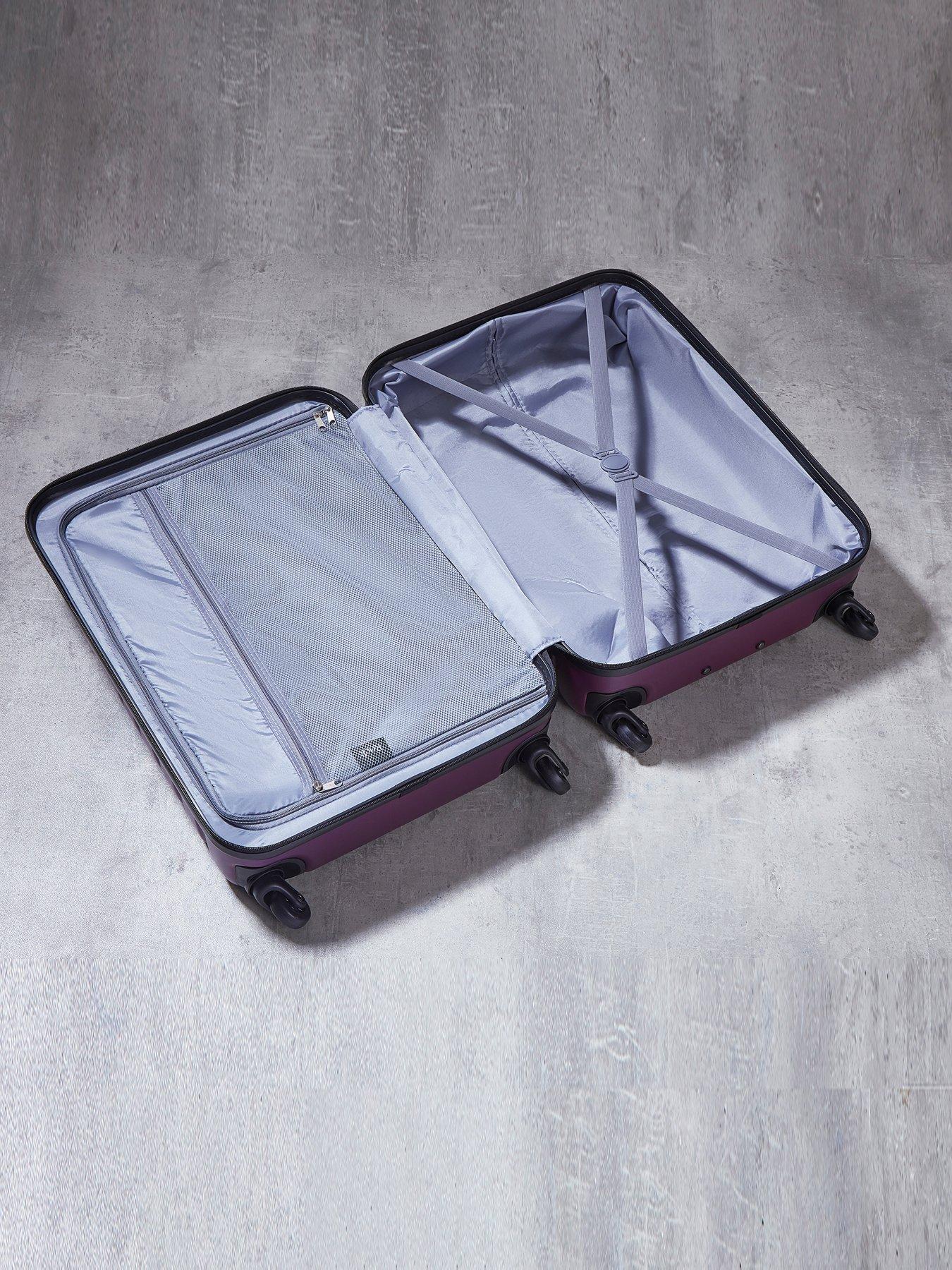 Image 5 of 5 of Rock Luggage Byron 3 Piece Set Hardshell 4 Wheel Spinner -Purple