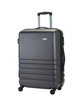 Rock Luggage Byron 4 Wheel Hardsell Medium Suitcase - Charcoal