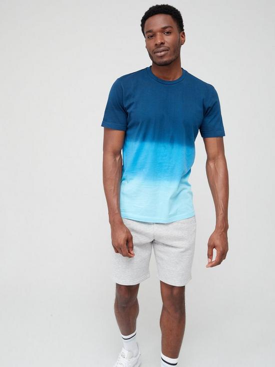 front image of very-man-dip-dye-t-shirt-navycobaltturquoise