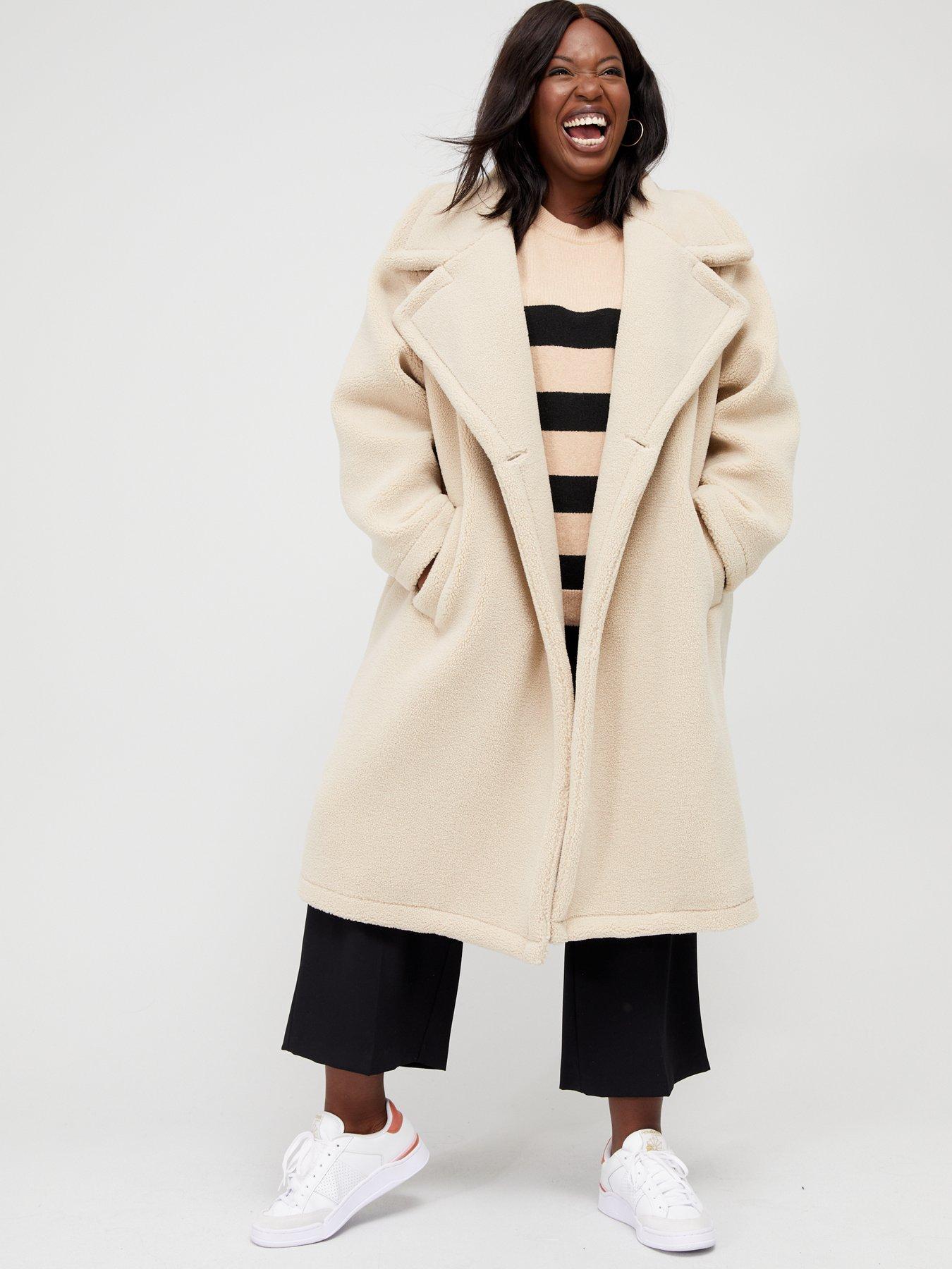 Long oversized teddy outlet coat