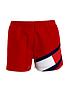  image of tommy-hilfiger-solid-flag-swim-shorts-red