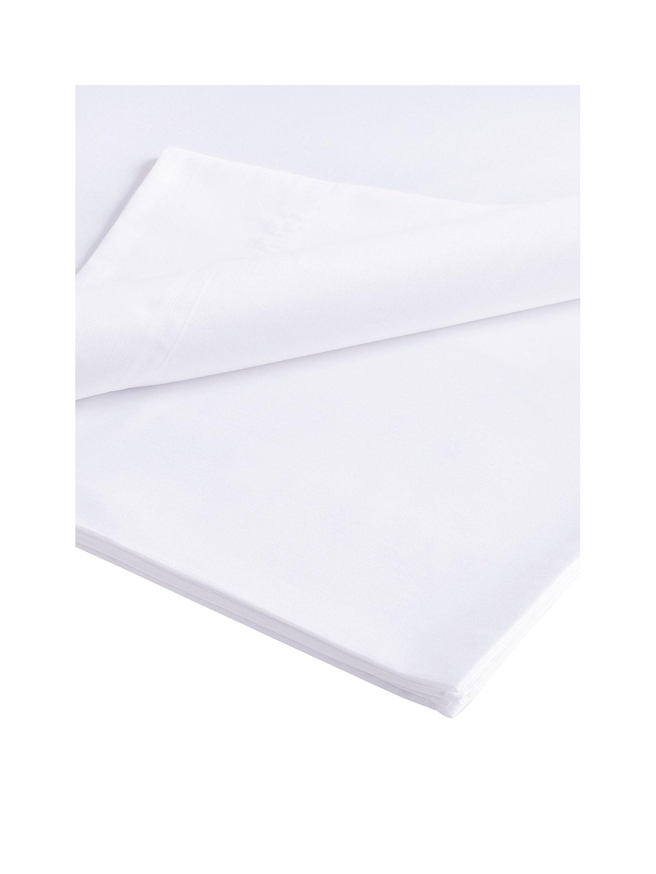 Product photograph of Bianca Luxury 800 Thread 100 Cotton Sateen Flat Sheet - White from very.co.uk