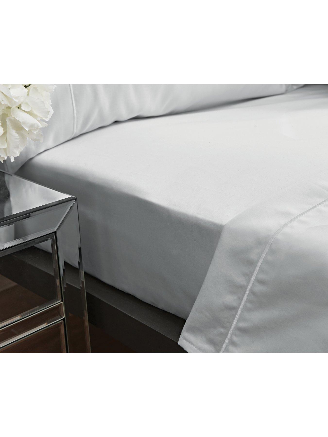 Product photograph of Bianca Fine Linens Luxury 800 Thread Cotton Sateen Flat Sheet In Grey from very.co.uk