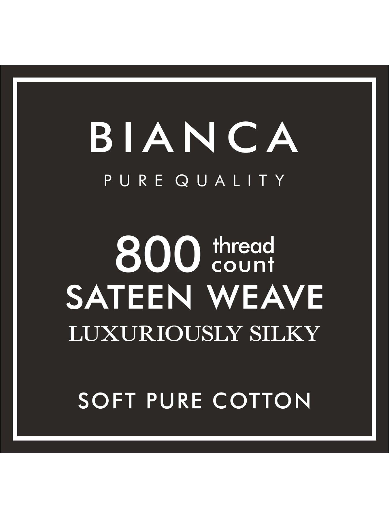 Image 4 of 4 of Bianca Fine Linens Luxury 800 Thread 100% Cotton Sateen Standard Pillowcase - White